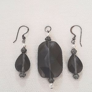 Necklace Charm and Earrings Set